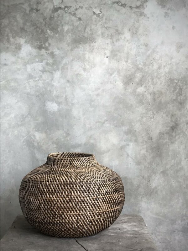 Loni rund rattan vase