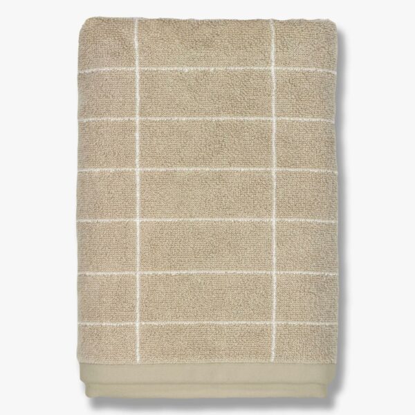 Tile stone bath towel 70x140cm Sand/Off-White - Bilde 2