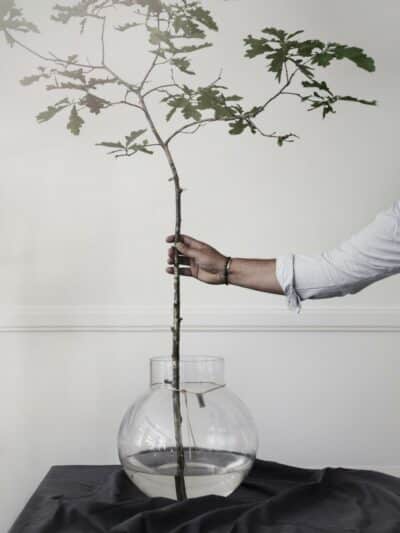 Glassvase rund h22 - klar