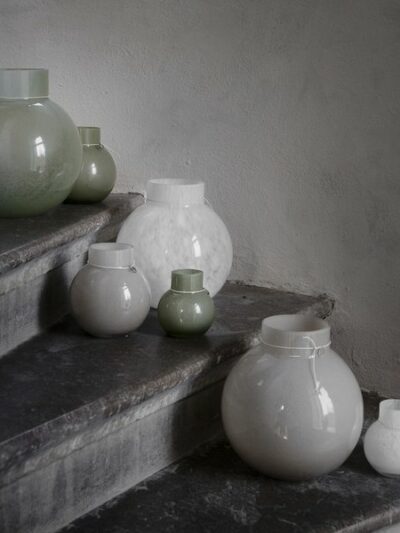 Glassvase h10 - hvit