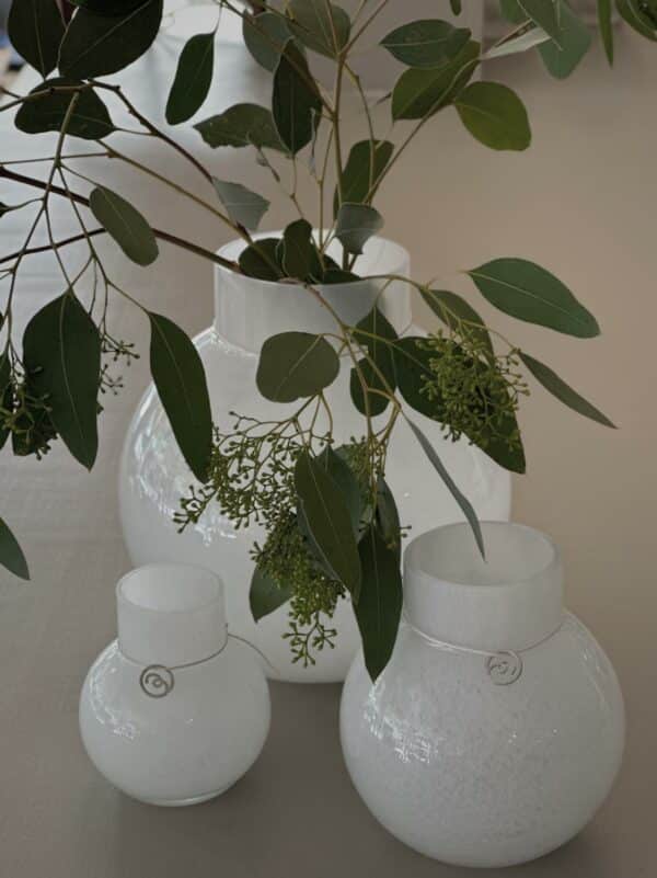 Glassvase h14 - hvit