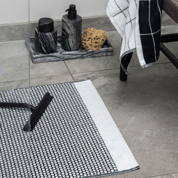 Grid bath mat 50x80cm Black/Off-White