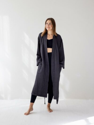 Santo morgenkåpe L/XL - Charcoal