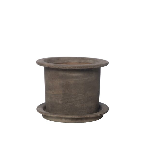 Terracotta krukke d24 h17 med fat - Bilde 2