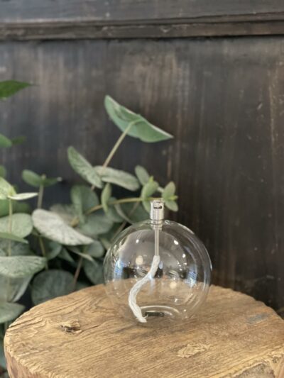 Oljelampe Ball medium sølv