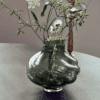 Turn vase, smoked grey