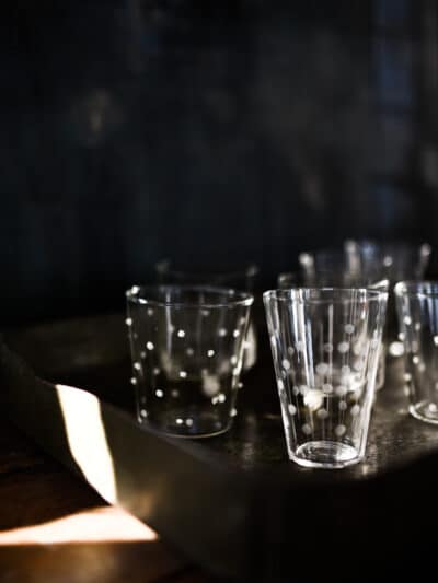 Venezia glass m/ hvite prikker