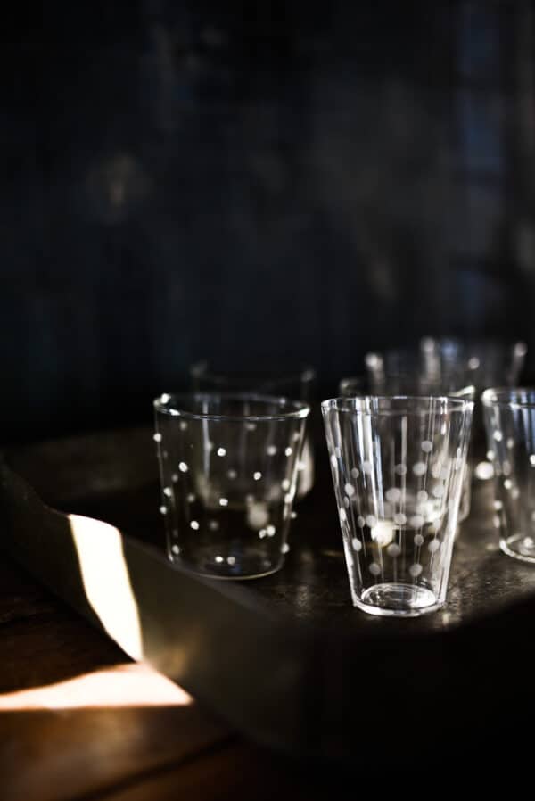 Venezia glass m/ hvite prikker