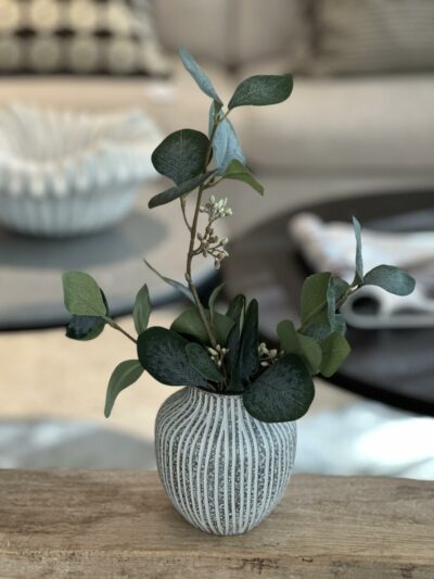 Kyoto vase small - Stone Stripe brun