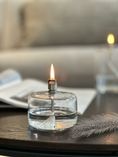 Oljelampe Cylinder small sølv